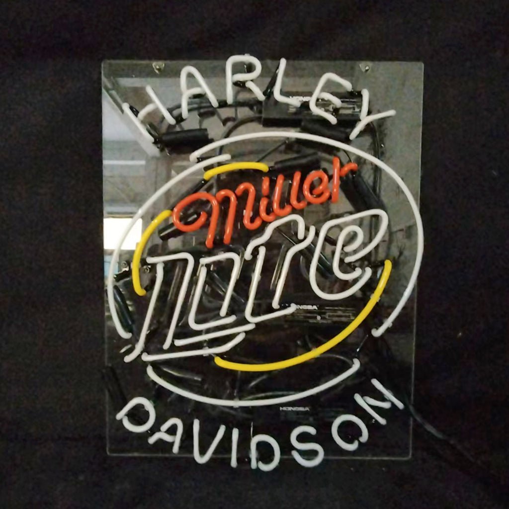 Harley Davidson Miller Lite Neon Signs - motorcycle - accessories - iron - horse - accessories
