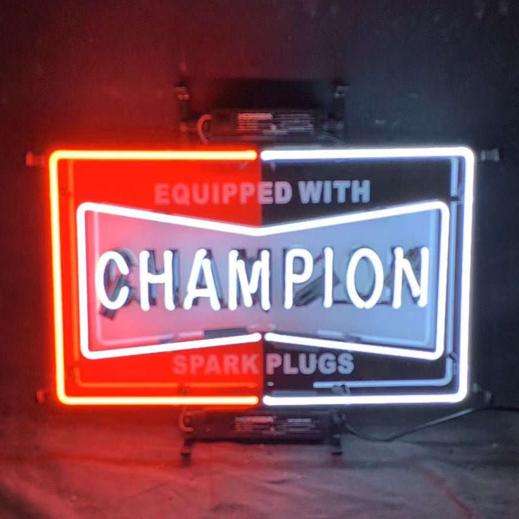 Equipped with Champion Spark Plugs Neon Signs Light - motorcycle - accessories - iron - horse - accessories
