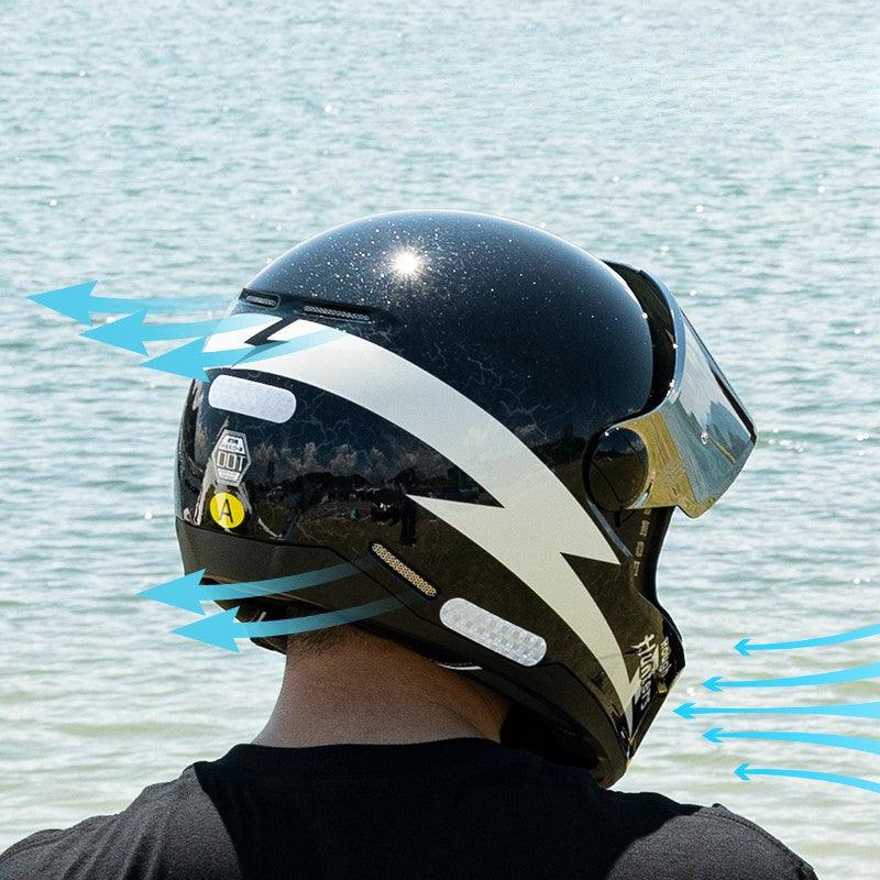 HVA™ Retro Full - Face Motorcycle Helmet - motorcycle - accessories - iron - horse - accessories