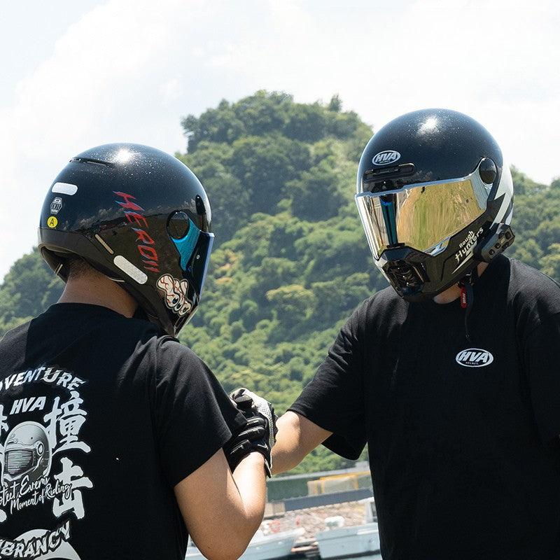HVA™ Retro Full - Face Motorcycle Helmet - motorcycle - accessories - iron - horse - accessories