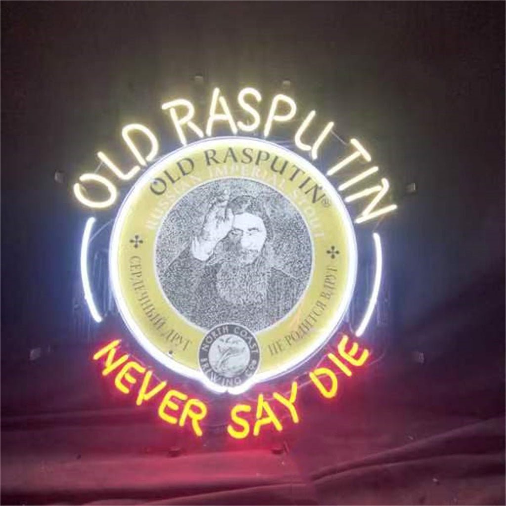 Old Rasputin Never Say die Neon Light Sign - motorcycle - accessories - iron - horse - accessories