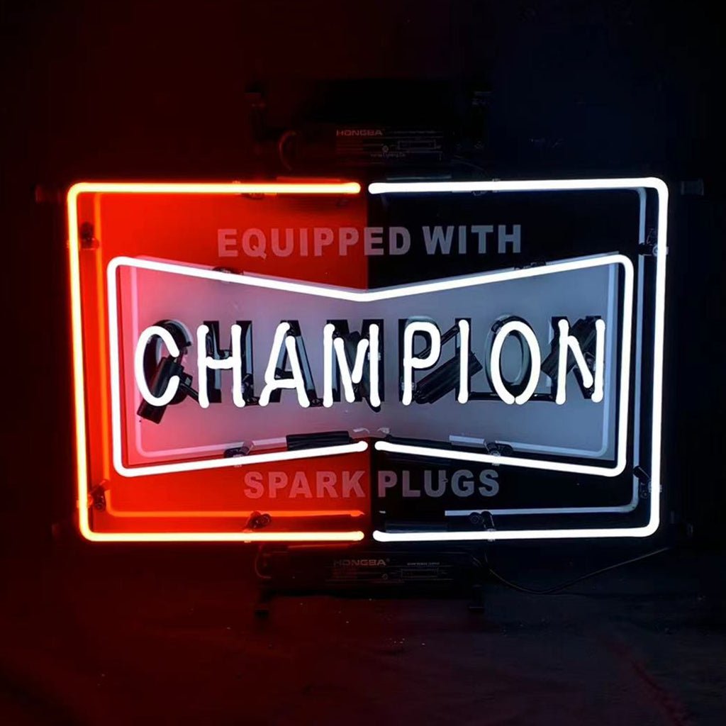 Equipped with Champion Spark Plugs Neon Signs Light - motorcycle - accessories - iron - horse - accessories