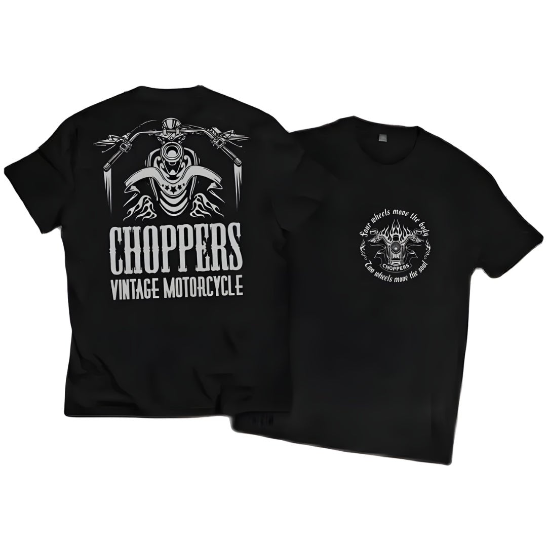 Retro and Vintage Graphic Cotton T-shirt Unisex For Biker - motorcycle - accessories - iron - horse - accessories