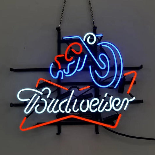 Vintage Style Harley Motorcycle Budweiser Neon Signs Light - motorcycle - accessories - iron - horse - accessories