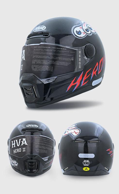 HVA™ Retro Full - Face Motorcycle Helmet - motorcycle - accessories - iron - horse - accessories
