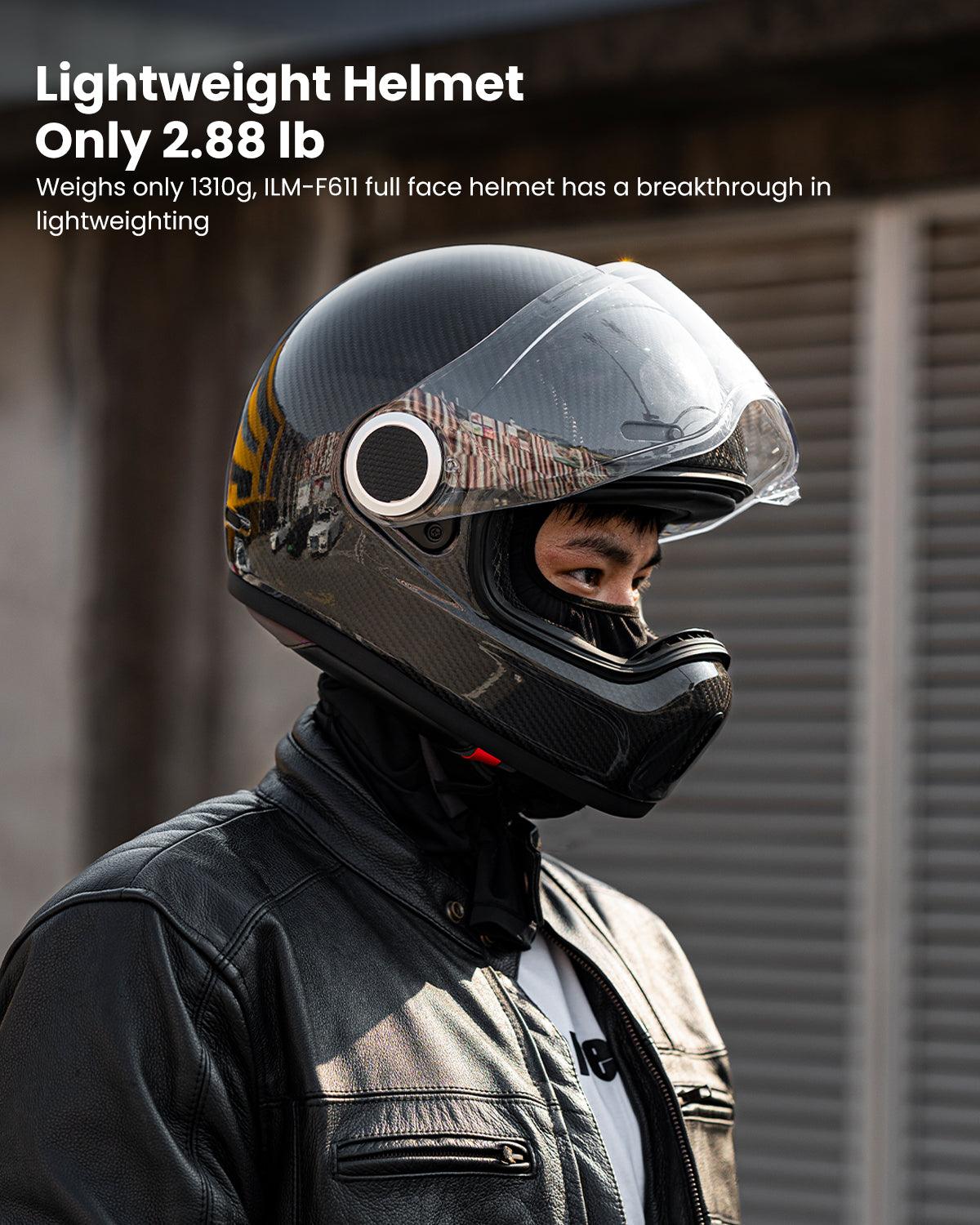 ILM Carbon Fiber Lightweight Motorcycle Helmets Full Face Retro Helmet Model F611 - motorcycle - accessories - iron - horse - accessories