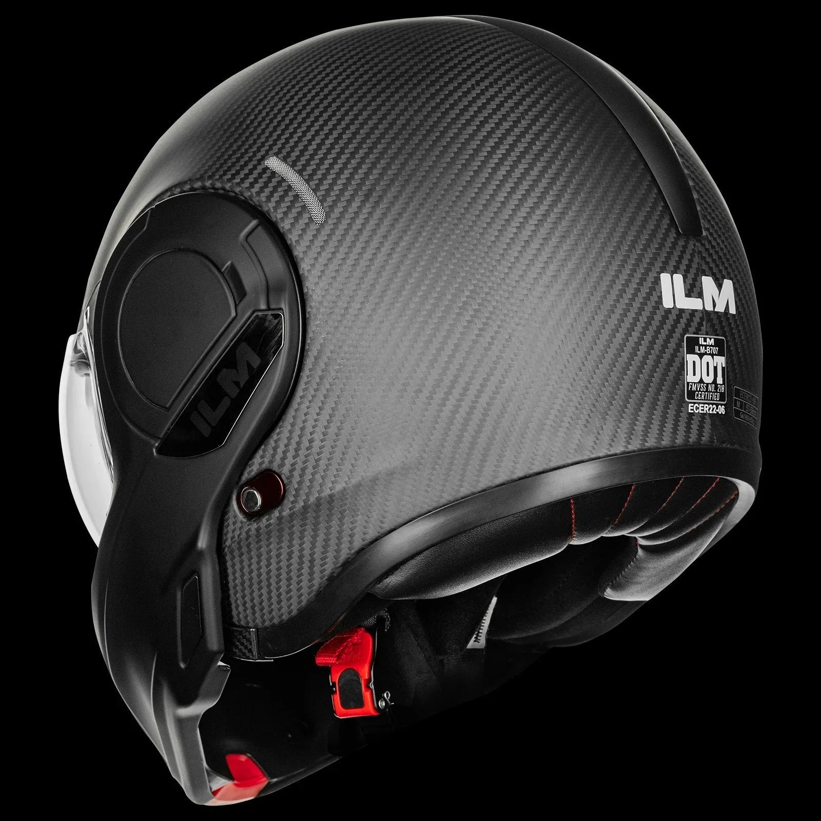 ILM Carbon Fiber Vintage Full Face Modular Motorcycle Helmet Model B707C - motorcycle - accessories - iron - horse - accessories