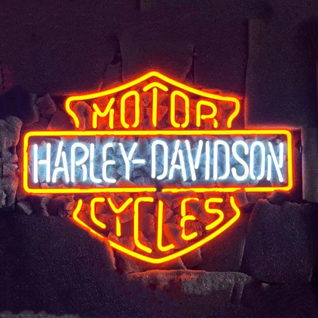 Orange Motorcycle Harley Davidson Neon Signs Light - motorcycle - accessories - iron - horse - accessories