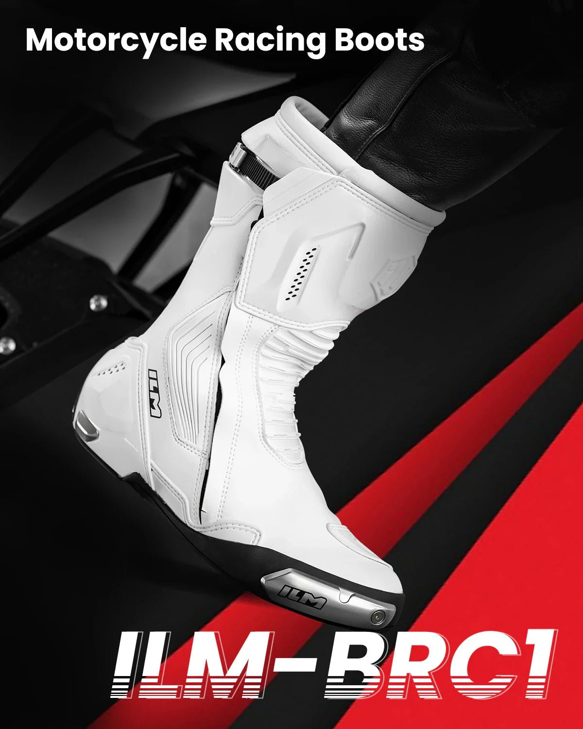 ILM Motorcycle Racing Boots Enhanced Ventilation Anti Slip Street Riding Sport Footwear CE Protective Gear Model BRC1 - motorcycle - accessories - iron - horse - accessories