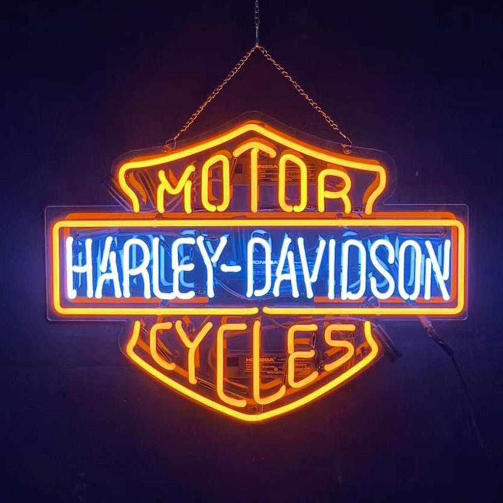 Orange Motorcycle Harley Davidson Neon Signs Light - motorcycle - accessories - iron - horse - accessories