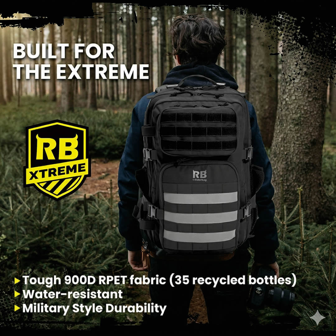 Riderbag Xtreme 45L Tactical Backpack - Black - motorcycle - accessories - iron - horse - accessories