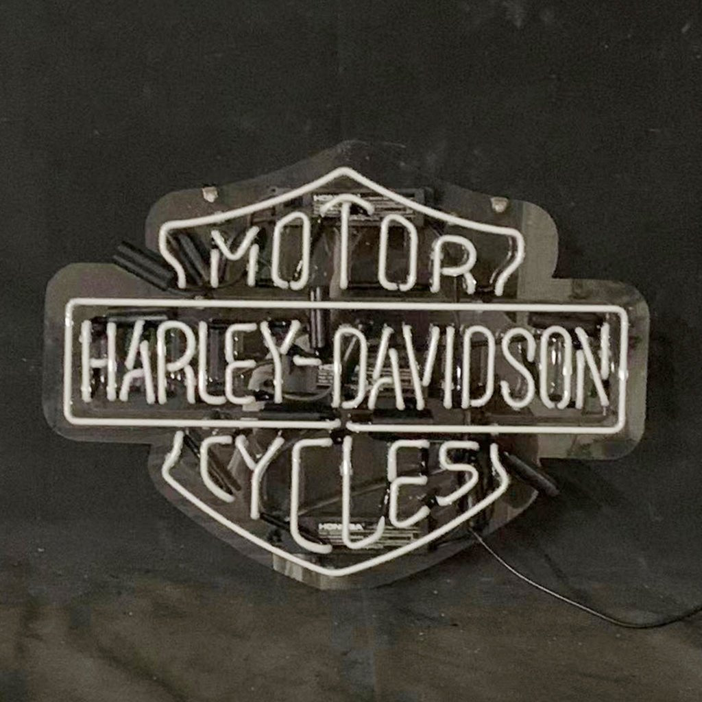 White Harley Davidson Motorcycle Neon Signs Light - motorcycle - accessories - iron - horse - accessories