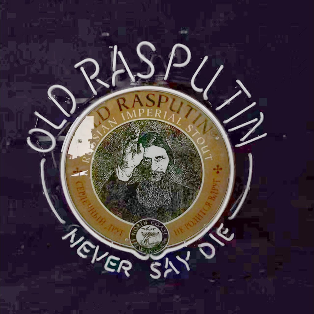 Old Rasputin Never Say die Neon Light Sign - motorcycle - accessories - iron - horse - accessories