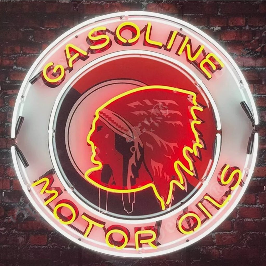 Indian Motor Oils Gasoline Neon Signs - motorcycle - accessories - iron - horse - accessories