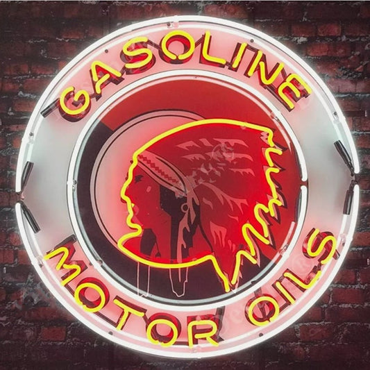 Indian Motor Oils Gasoline Neon Signs - motorcycle - accessories - iron - horse - accessories