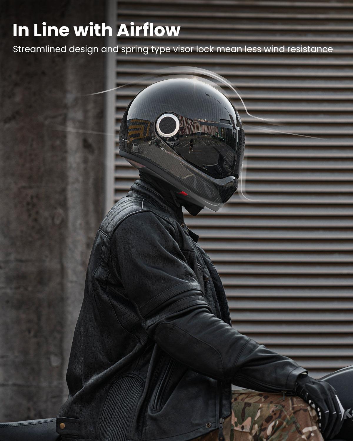 ILM Carbon Fiber Lightweight Motorcycle Helmets Full Face Retro Helmet Model F611 - motorcycle - accessories - iron - horse - accessories
