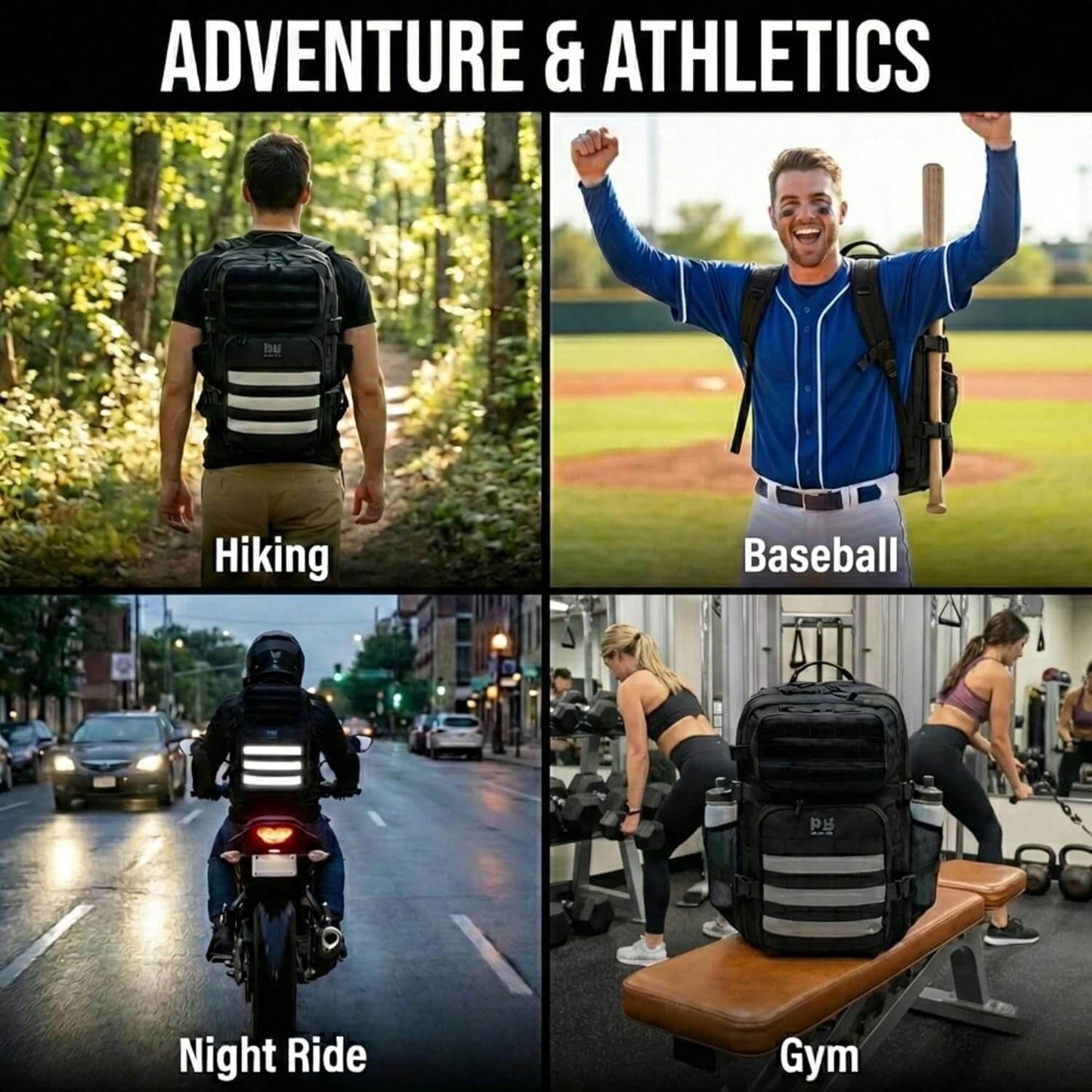 Riderbag Xtreme 30L Tactical Backpack - Black - motorcycle - accessories - iron - horse - accessories