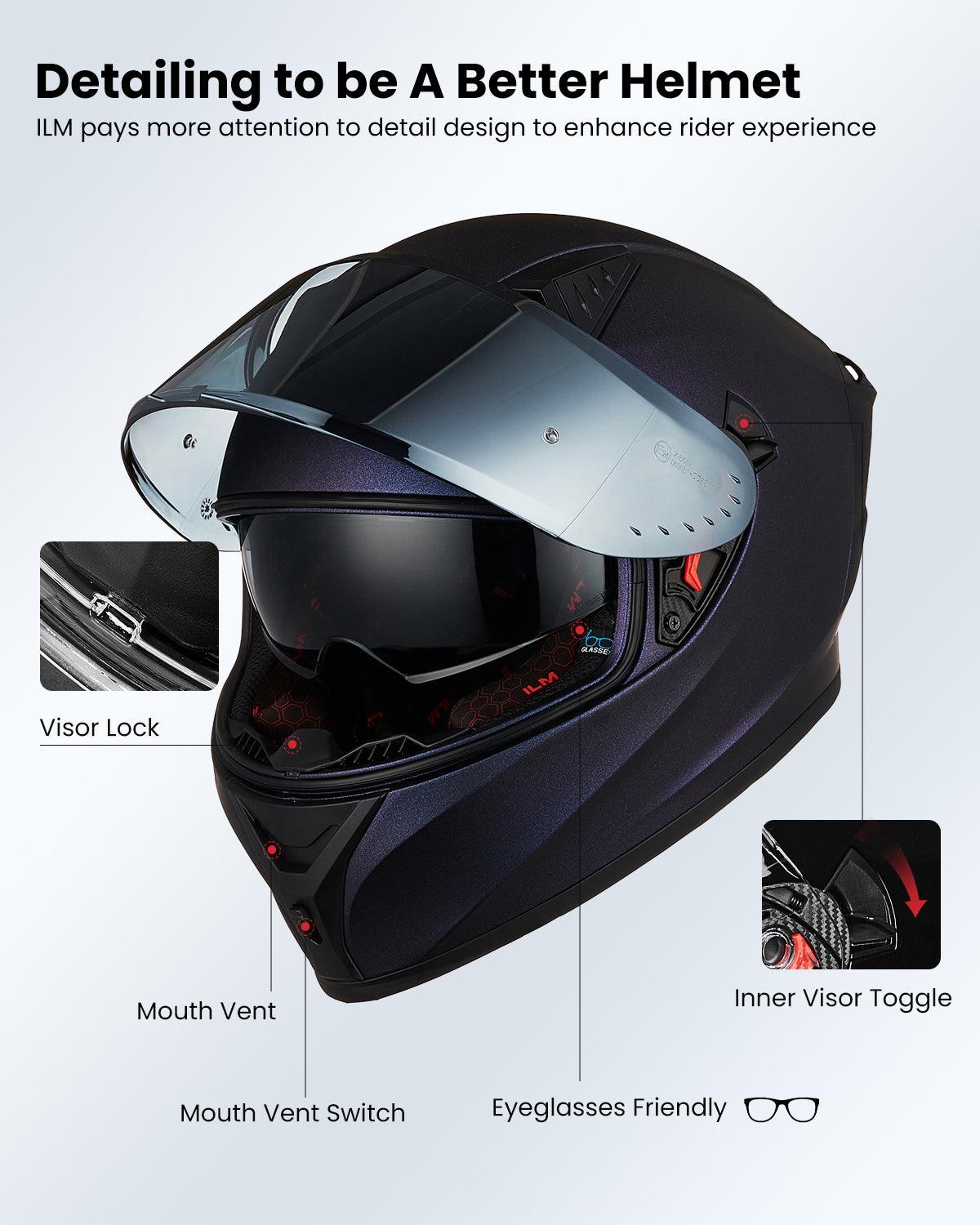 ILM Full Face Motorcycle Helmet Model Z501 - motorcycle - accessories - iron - horse - accessories