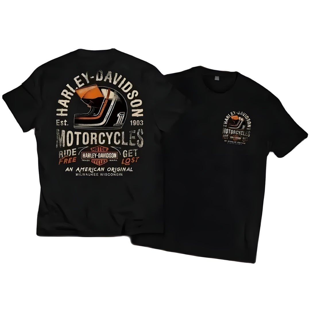 Retro and Vintage Graphic Cotton T-shirt Unisex For Biker - motorcycle - accessories - iron - horse - accessories
