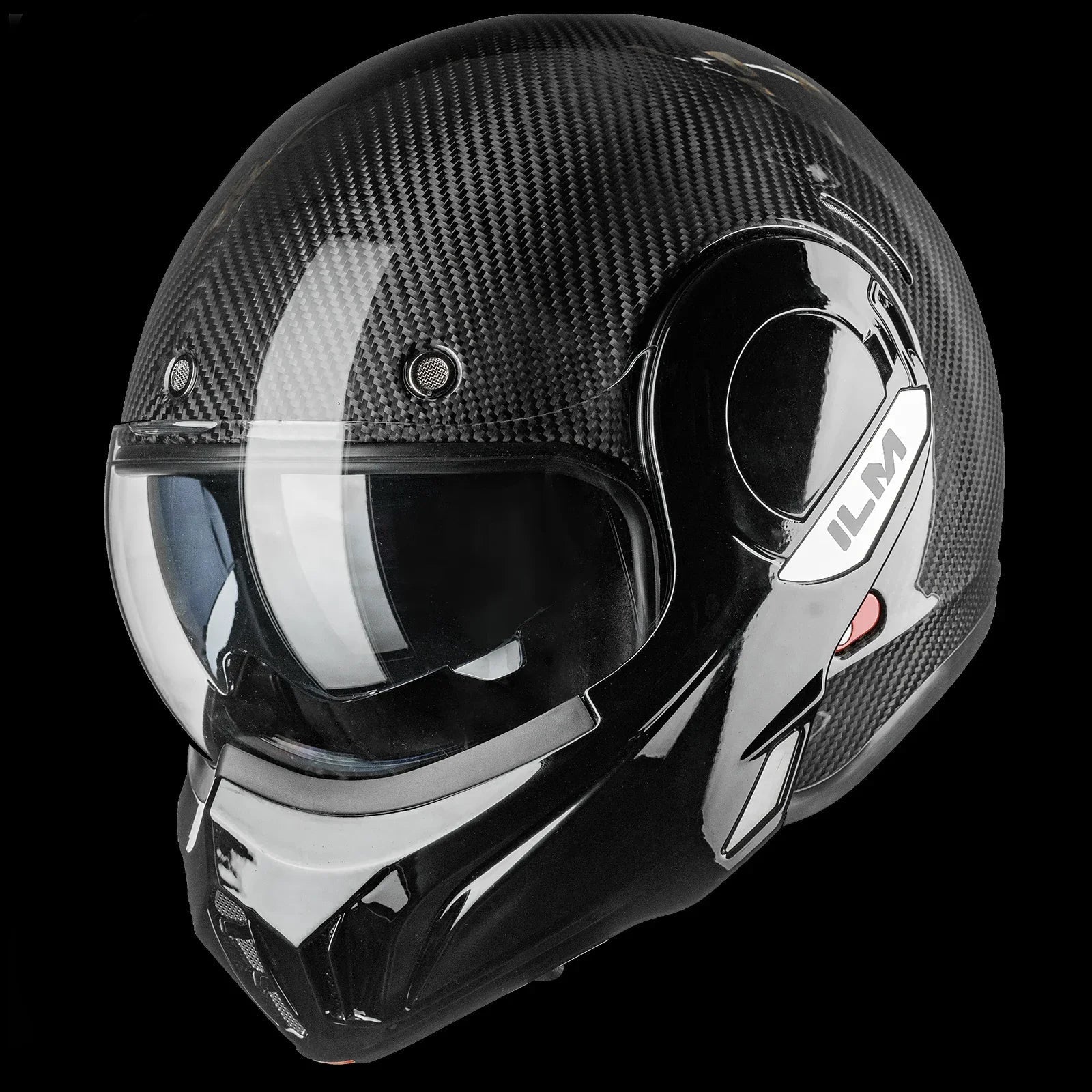 ILM Carbon Fiber Vintage Full Face Modular Motorcycle Helmet Model B707C - motorcycle - accessories - iron - horse - accessories