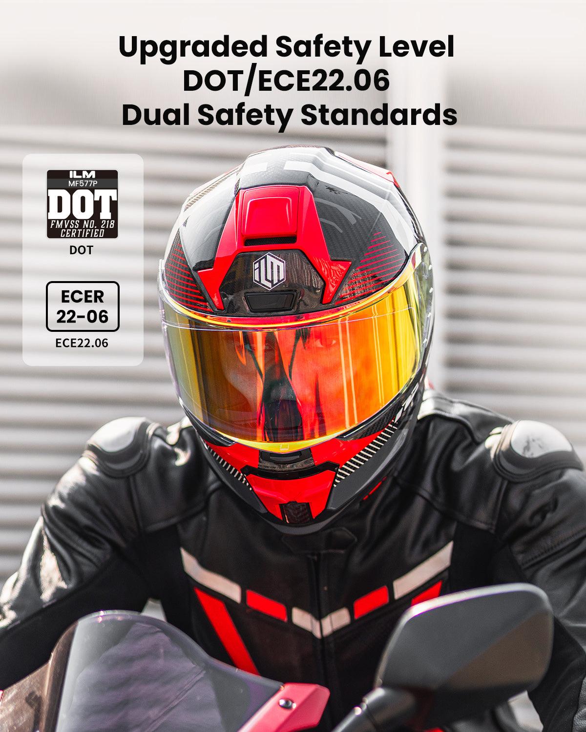 ILM Carbon Fiber Motorcycle Helmets Full Face Racing Helmet Model MF577P - motorcycle - accessories - iron - horse - accessories