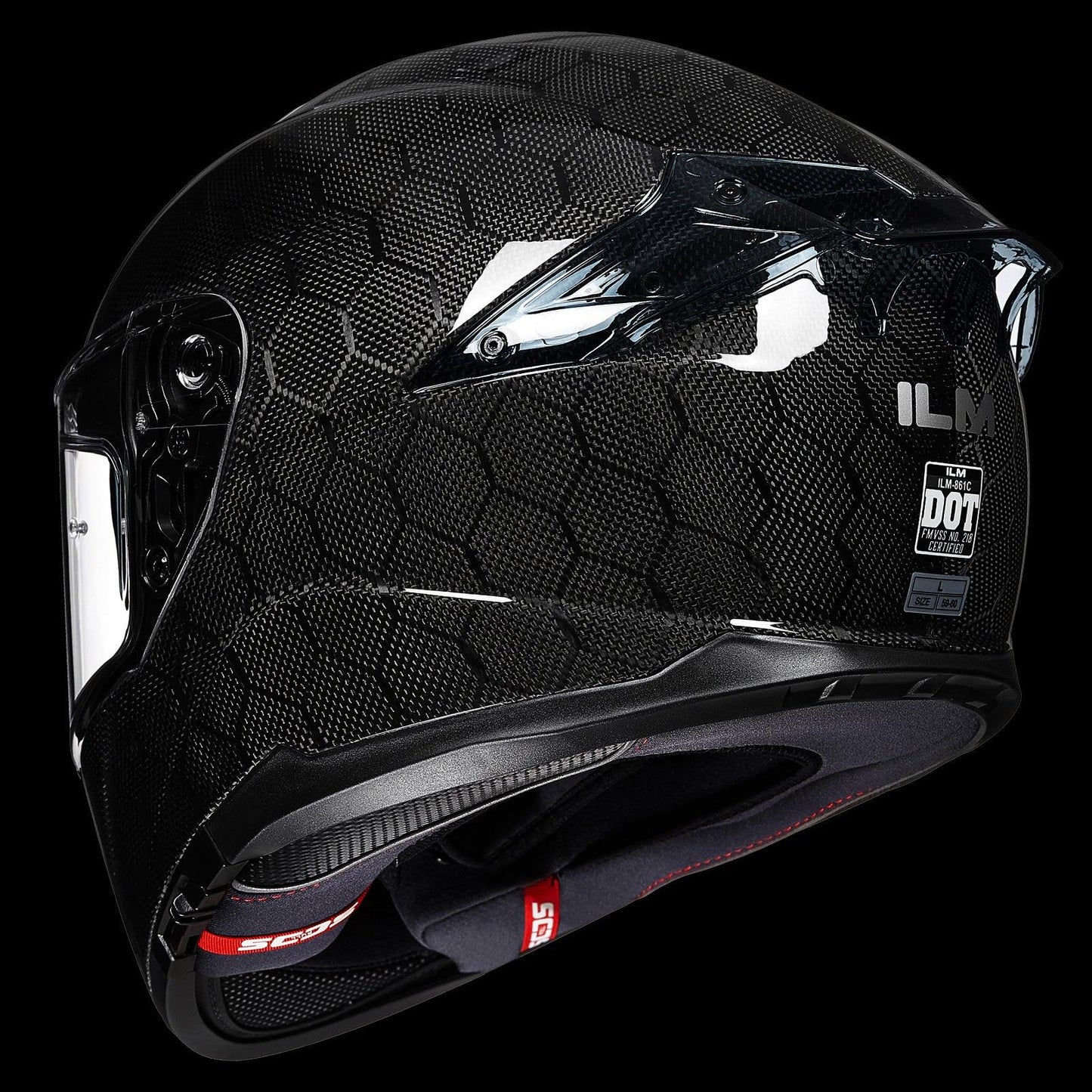 ILM Full Face Motorcycle Carbon Fiber Helmet Model 861C - motorcycle - accessories - iron - horse - accessories