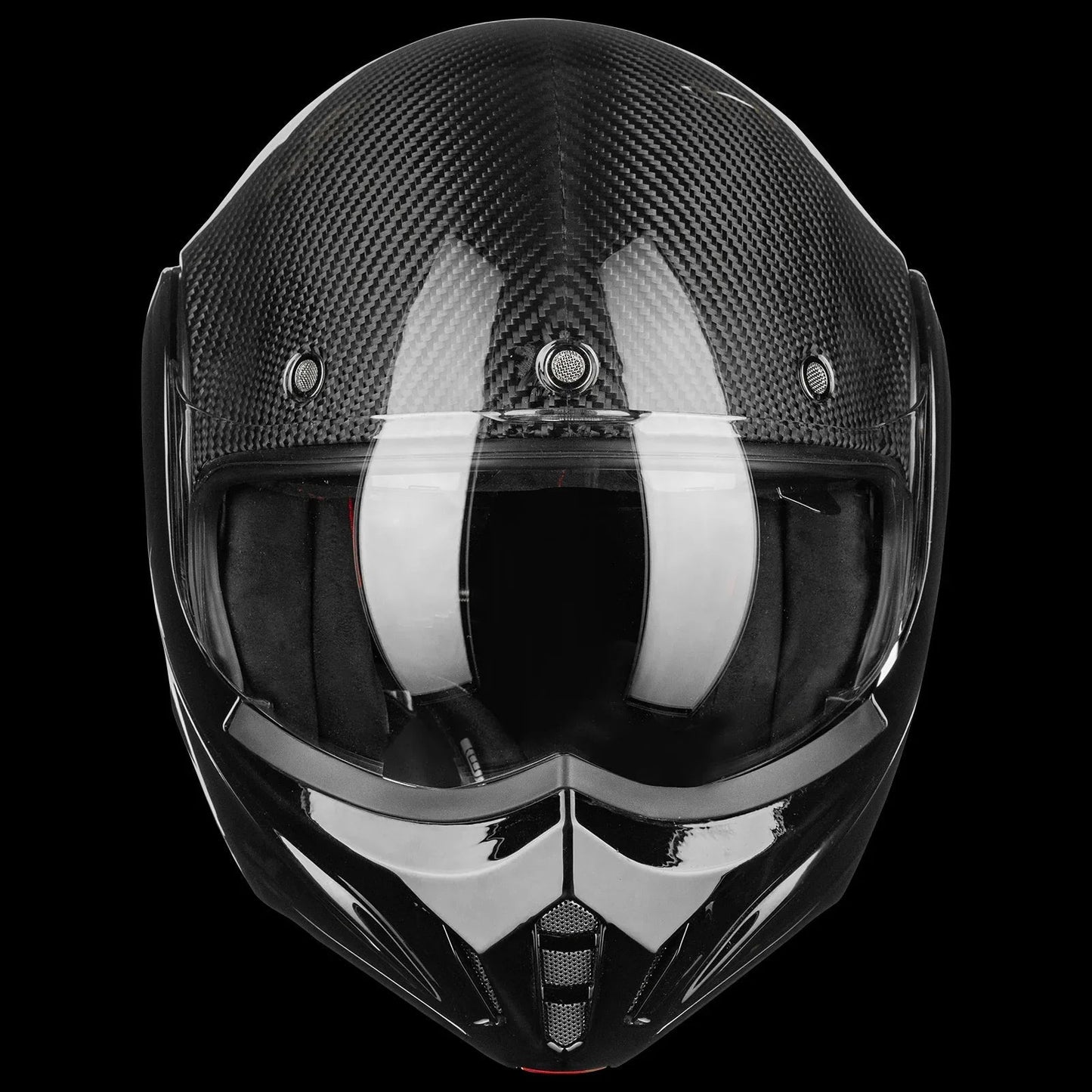 ILM Carbon Fiber Vintage Full Face Modular Motorcycle Helmet Model B707C - motorcycle - accessories - iron - horse - accessories
