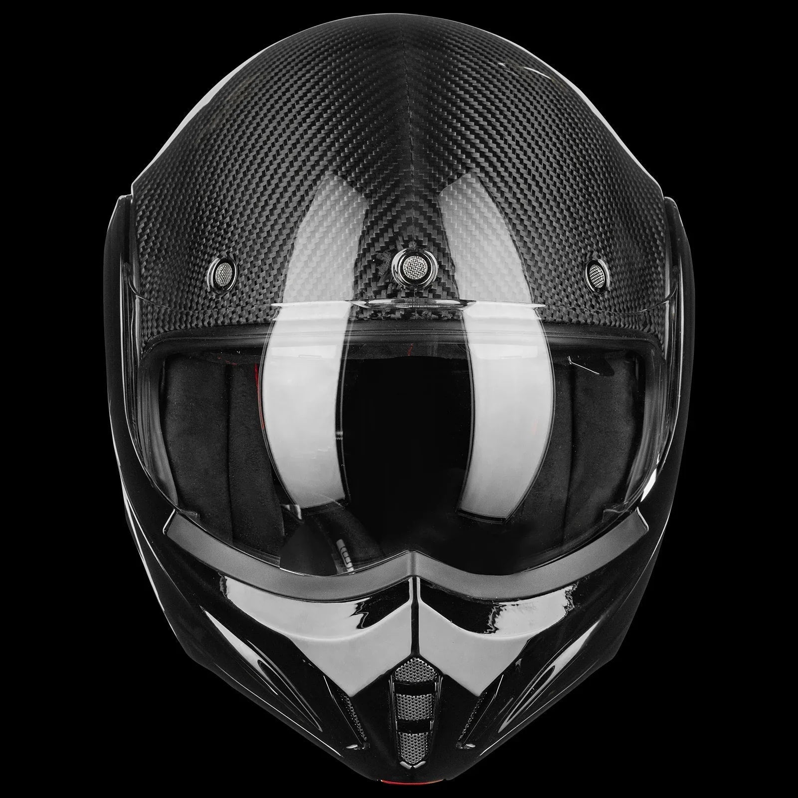 ILM Carbon Fiber Vintage Full Face Modular Motorcycle Helmet Model B707C - motorcycle - accessories - iron - horse - accessories