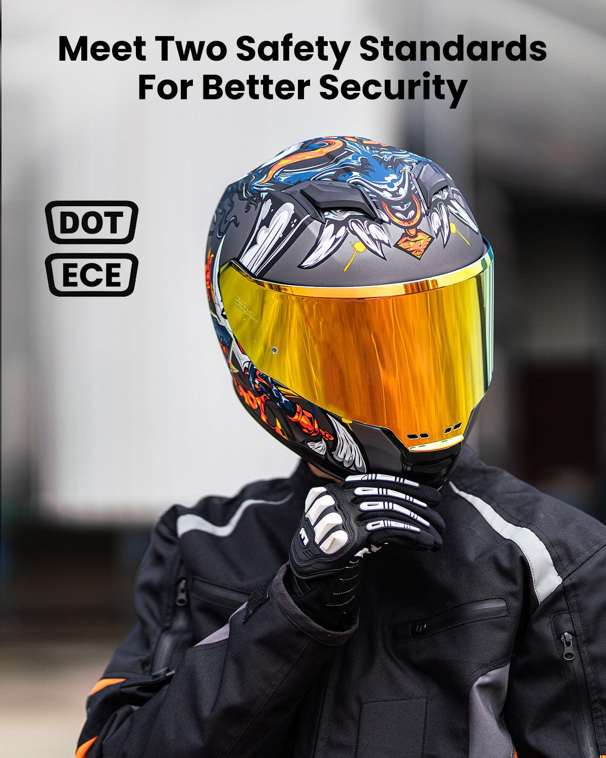 ILM Full Face Motorcycle Helmet Lightweight Fiberglass DOT ECE Model MF522P - motorcycle - accessories - iron - horse - accessories