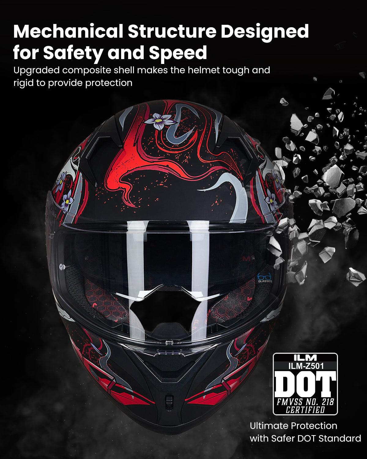 ILM Full Face Motorcycle Helmet Model Z501 - motorcycle - accessories - iron - horse - accessories