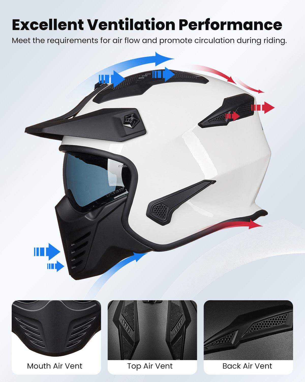 ILM Open Face Motorcycle 3/4 Half Helmet Model 726X - motorcycle - accessories - iron - horse - accessories