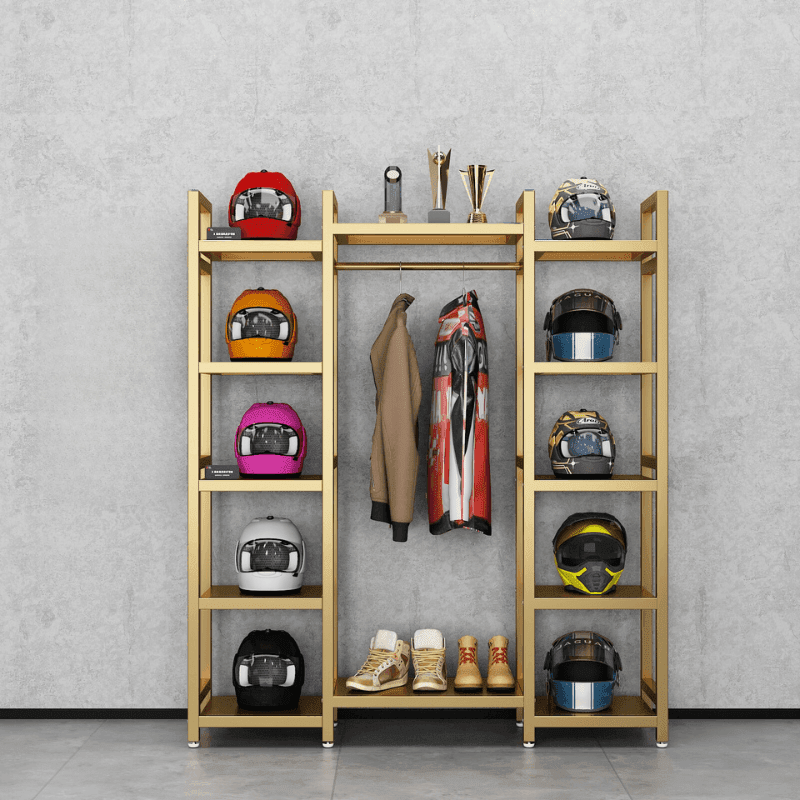 HSQ™ Motorcycle Gear Storage/Display Rack - motorcycle - accessories - iron - horse - accessories