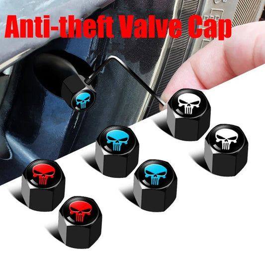 Anti - Theft Skull Valve Stem Caps - motorcycle - accessories - iron - horse - accessories