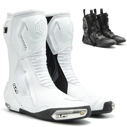 ILM Motorcycle Racing Boots Enhanced Ventilation Anti Slip Street Riding Sport Footwear CE Protective Gear Model BRC1 - motorcycle - accessories - iron - horse - accessories