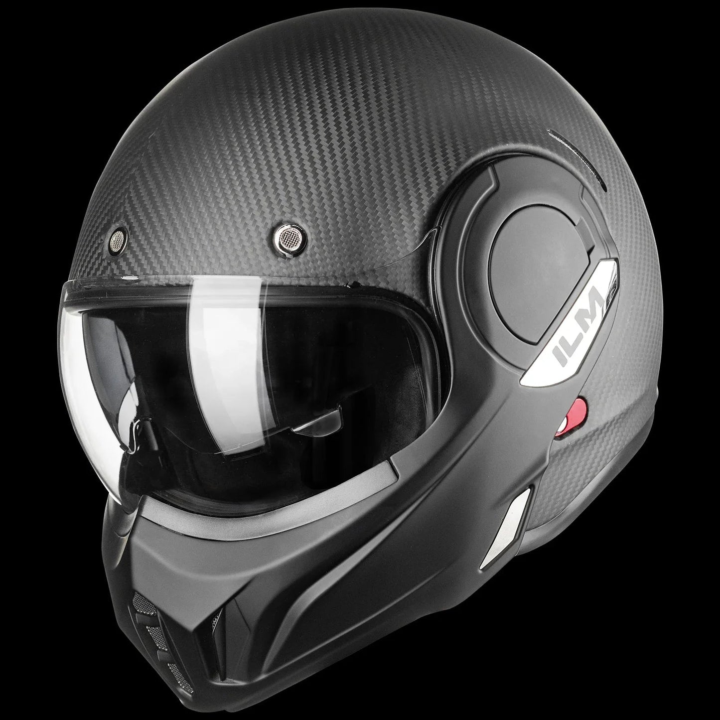 ILM Carbon Fiber Vintage Full Face Modular Motorcycle Helmet Model B707C - motorcycle - accessories - iron - horse - accessories
