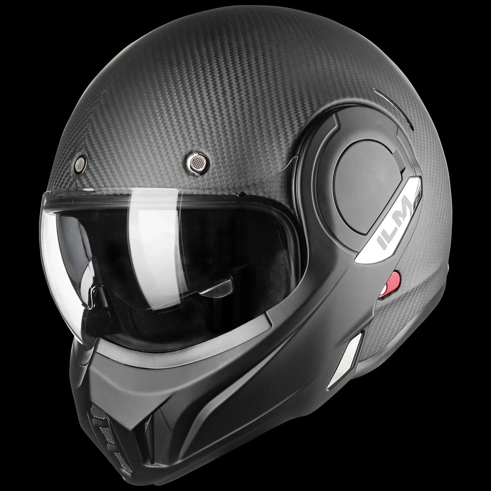ILM Carbon Fiber Vintage Full Face Modular Motorcycle Helmet Model B707C - motorcycle - accessories - iron - horse - accessories