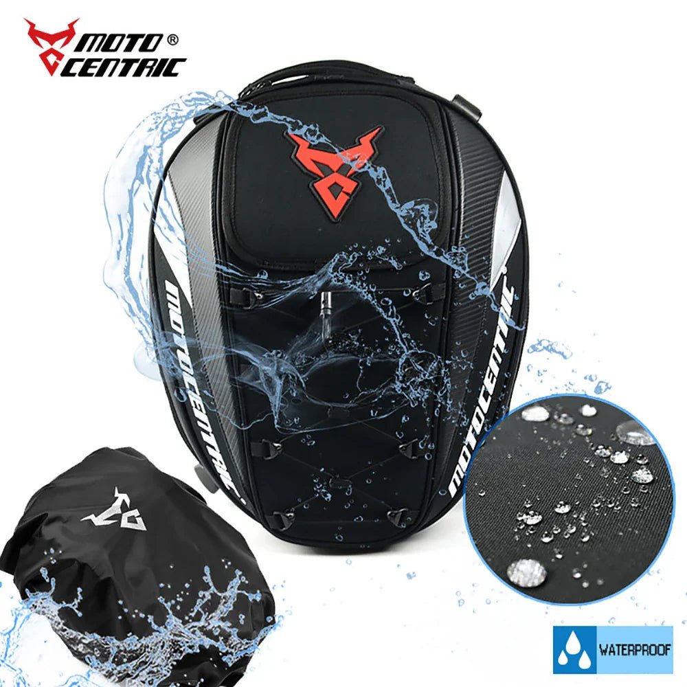 Motorcycle back seat bag with waterproof travel storage