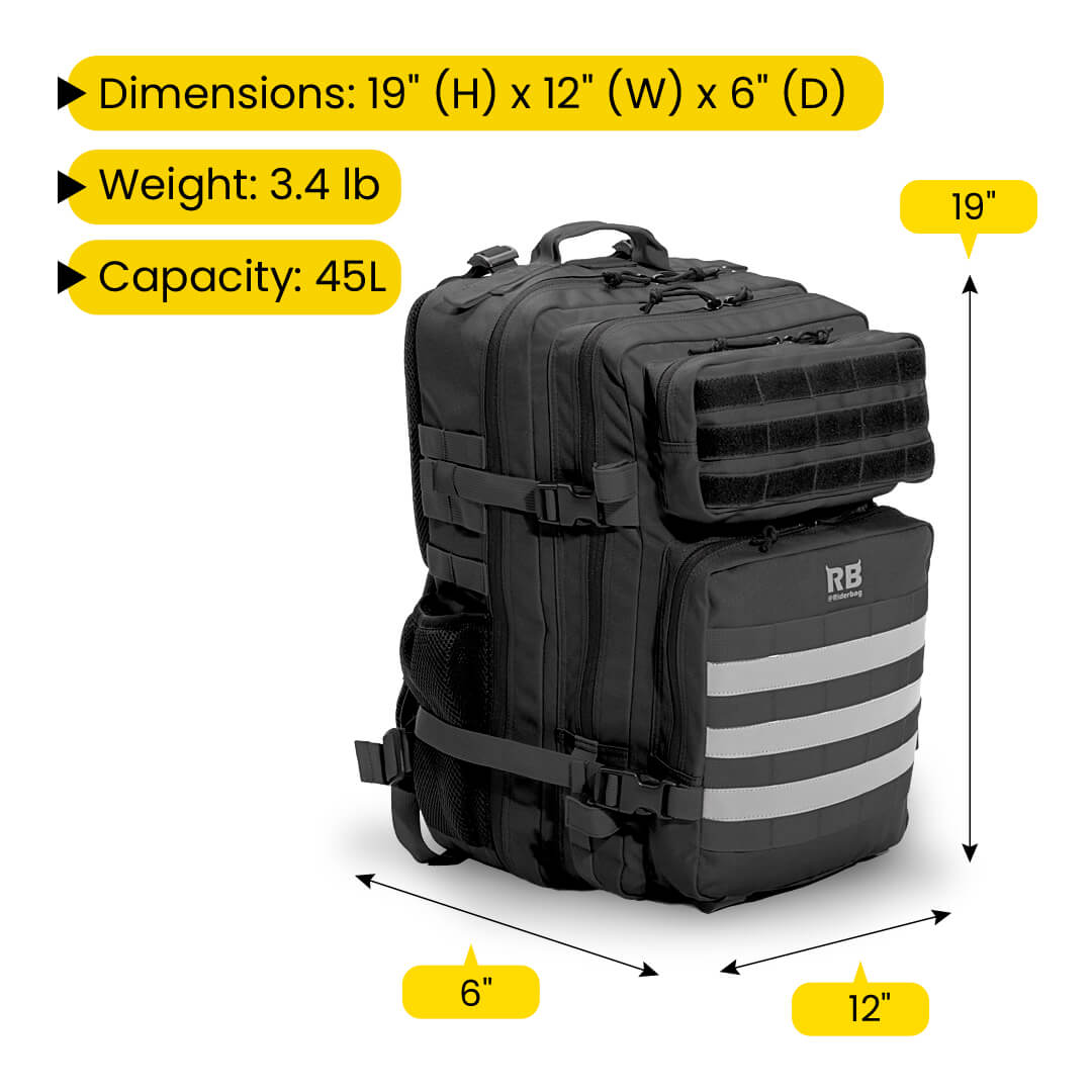 Riderbag Xtreme 45L Tactical Backpack - Black - motorcycle - accessories - iron - horse - accessories
