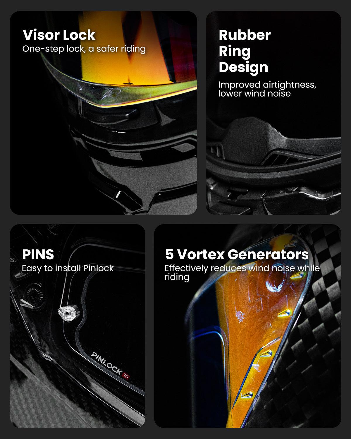 ILM Carbon Fiber Motorcycle Helmets Full Face Racing Helmet Model MF577P - motorcycle - accessories - iron - horse - accessories