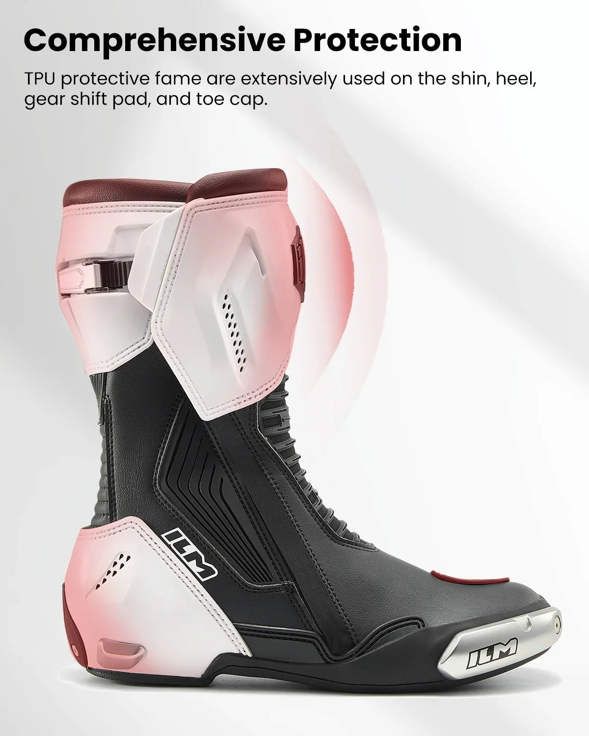 ILM Motorcycle Racing Boots Enhanced Ventilation Anti Slip Street Riding Sport Footwear CE Protective Gear Model BRC1 - motorcycle - accessories - iron - horse - accessories